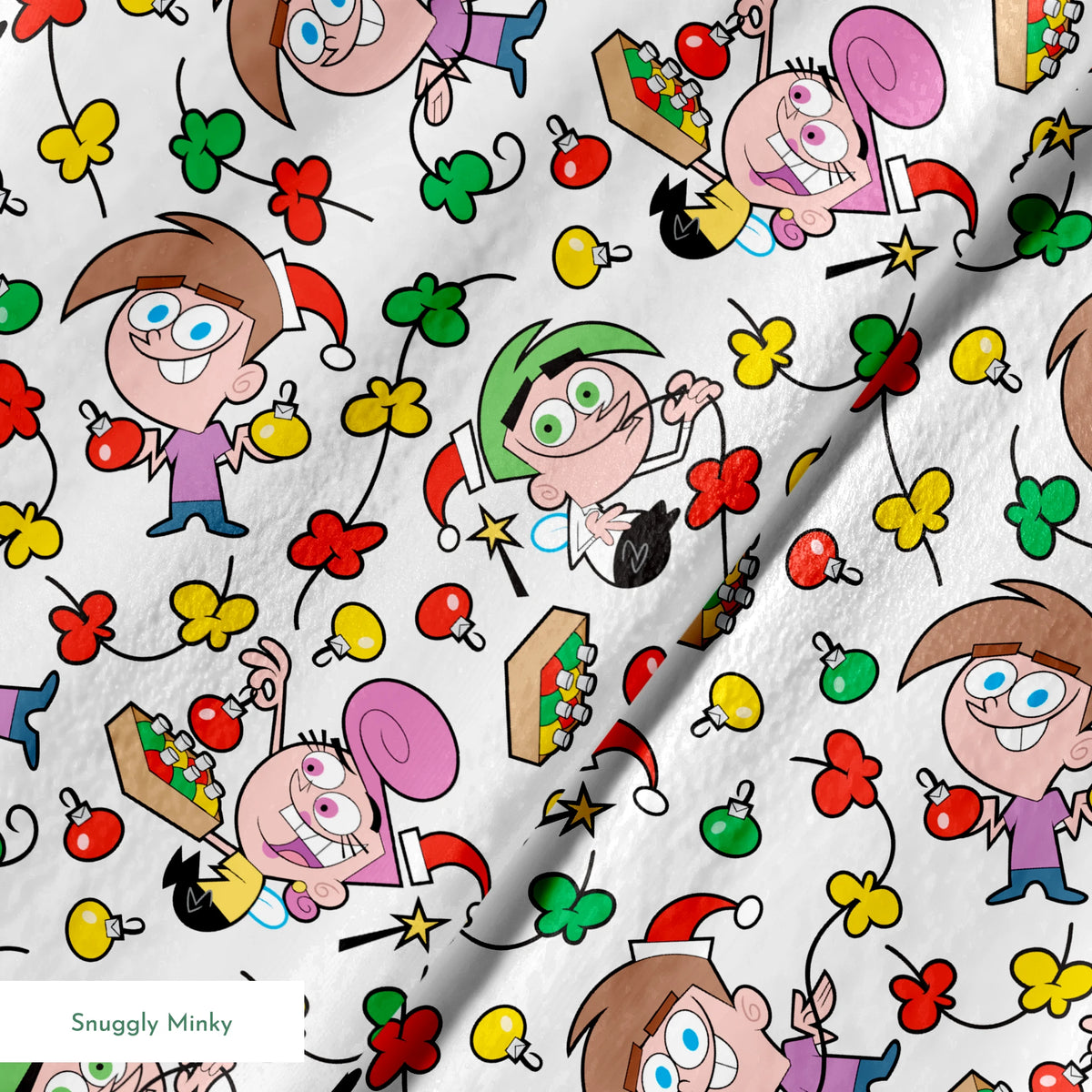 Paramount Fairly OddParents Tree Trimmings on Gray Fabric