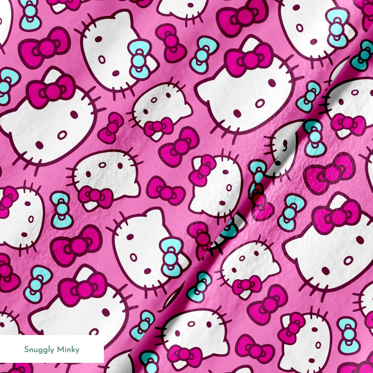 Hello Kitty® Pink and Blue Bows Fabric