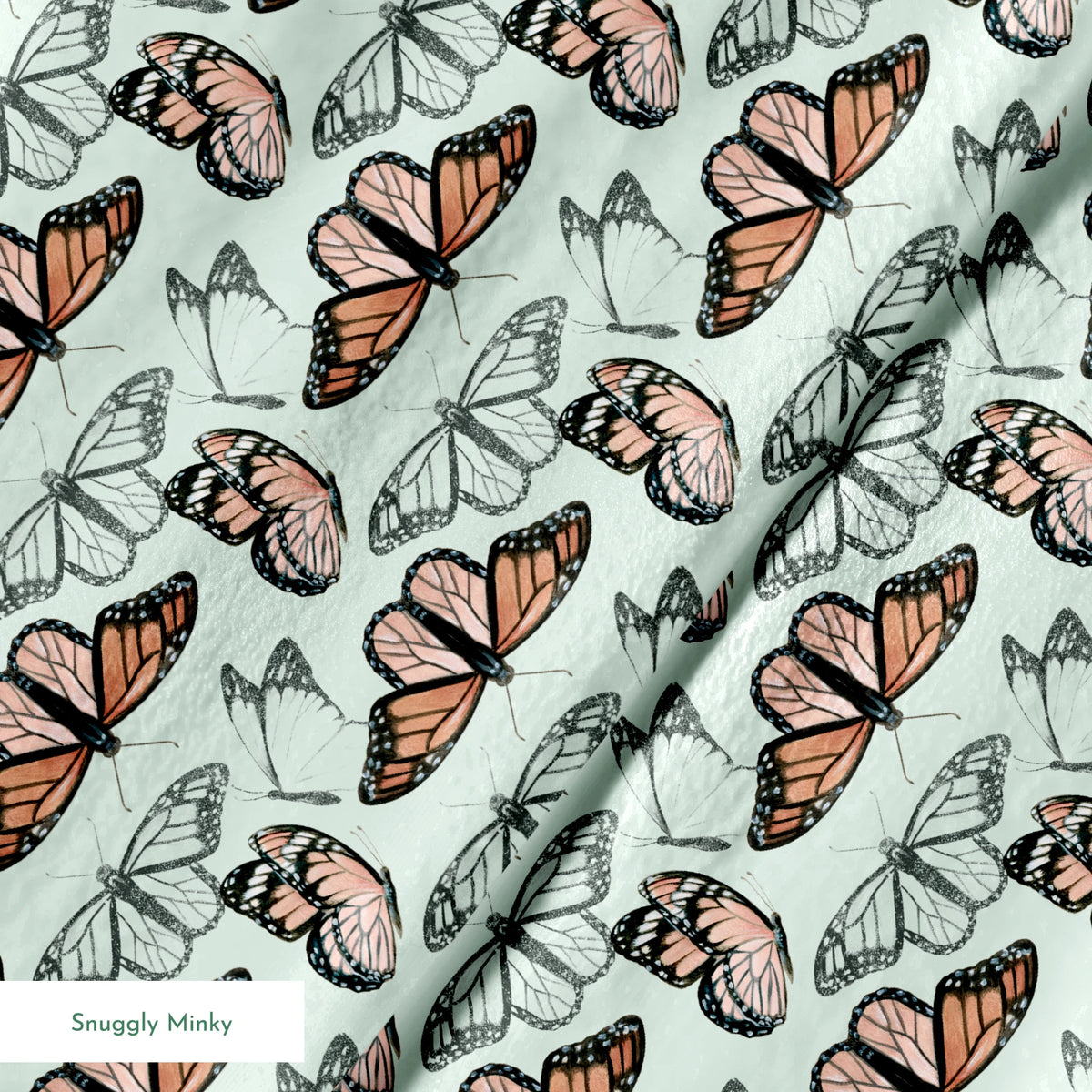 Danielle Murray Monarch Butterflies on Mint Fabric
