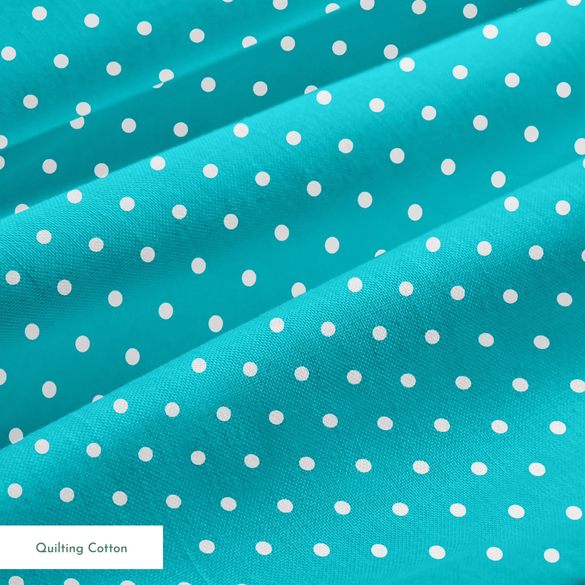 Two white circles on teal background springs quiltingcotton texture