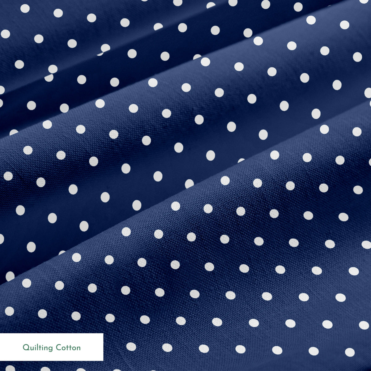 Two white circles on navy blue background springs quiltingcotton texture