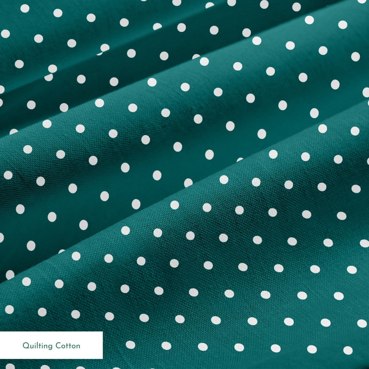White circles on a dark teal background springs quiltingcotton texture