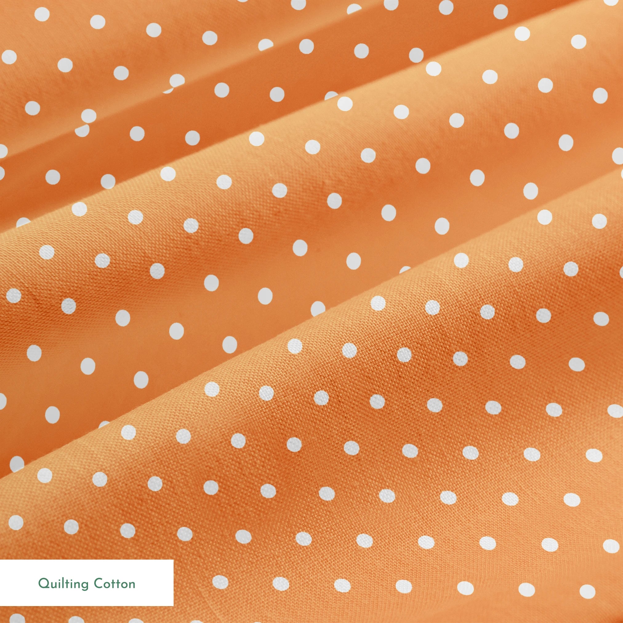 Two white circles on a bright orange background springs quiltingcotton texture