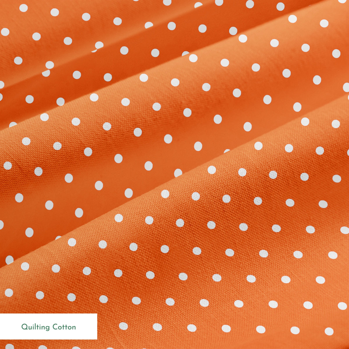 Orange background with two white circles, one in the upper left corner and another in the middle right. springs quiltingcotton texture