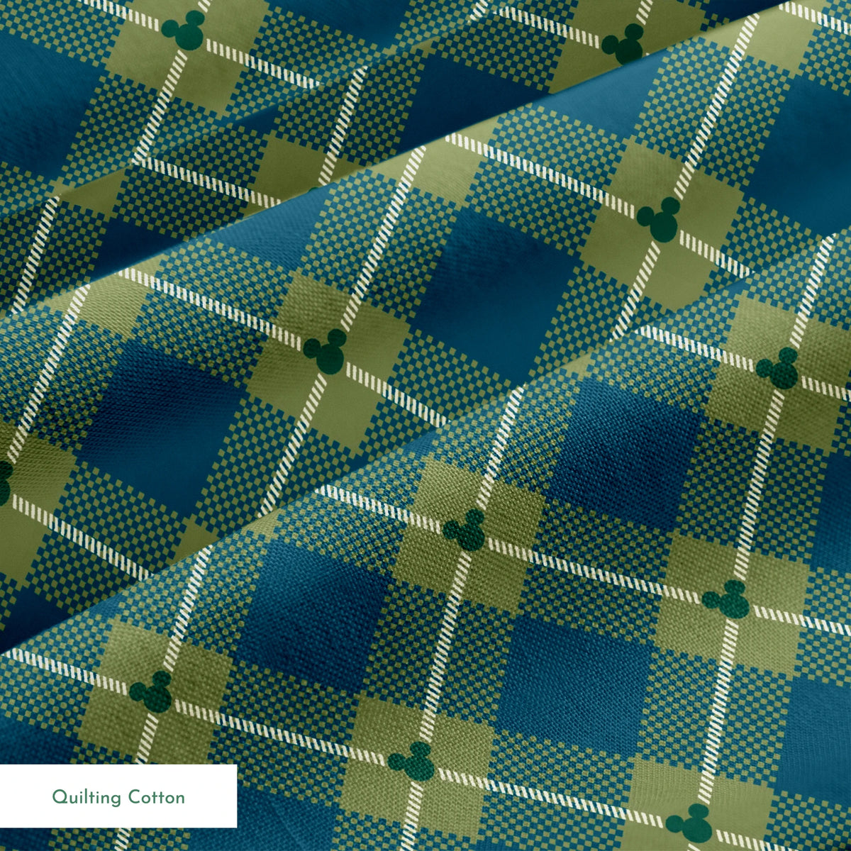 Geometric plaid pattern with teal and olive green diamonds, white diagonal stripes and checkered textures springs quiltingcotton texture