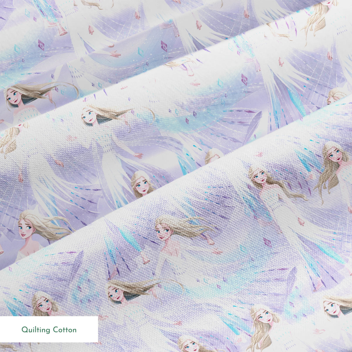 Frozen's Elsa against a dreamy purple-blue background springs quiltingcotton texture