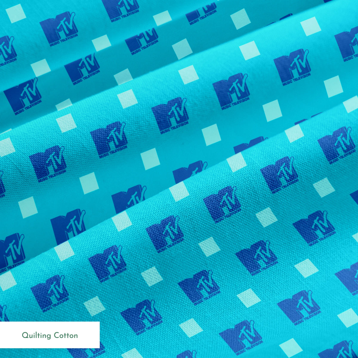 Paramount MTV Blocks on Blue Fabric