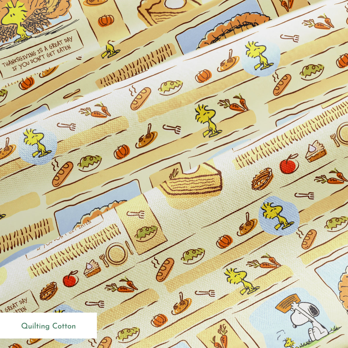 Peanuts Thanksgiving Woodstock Comic Fabric