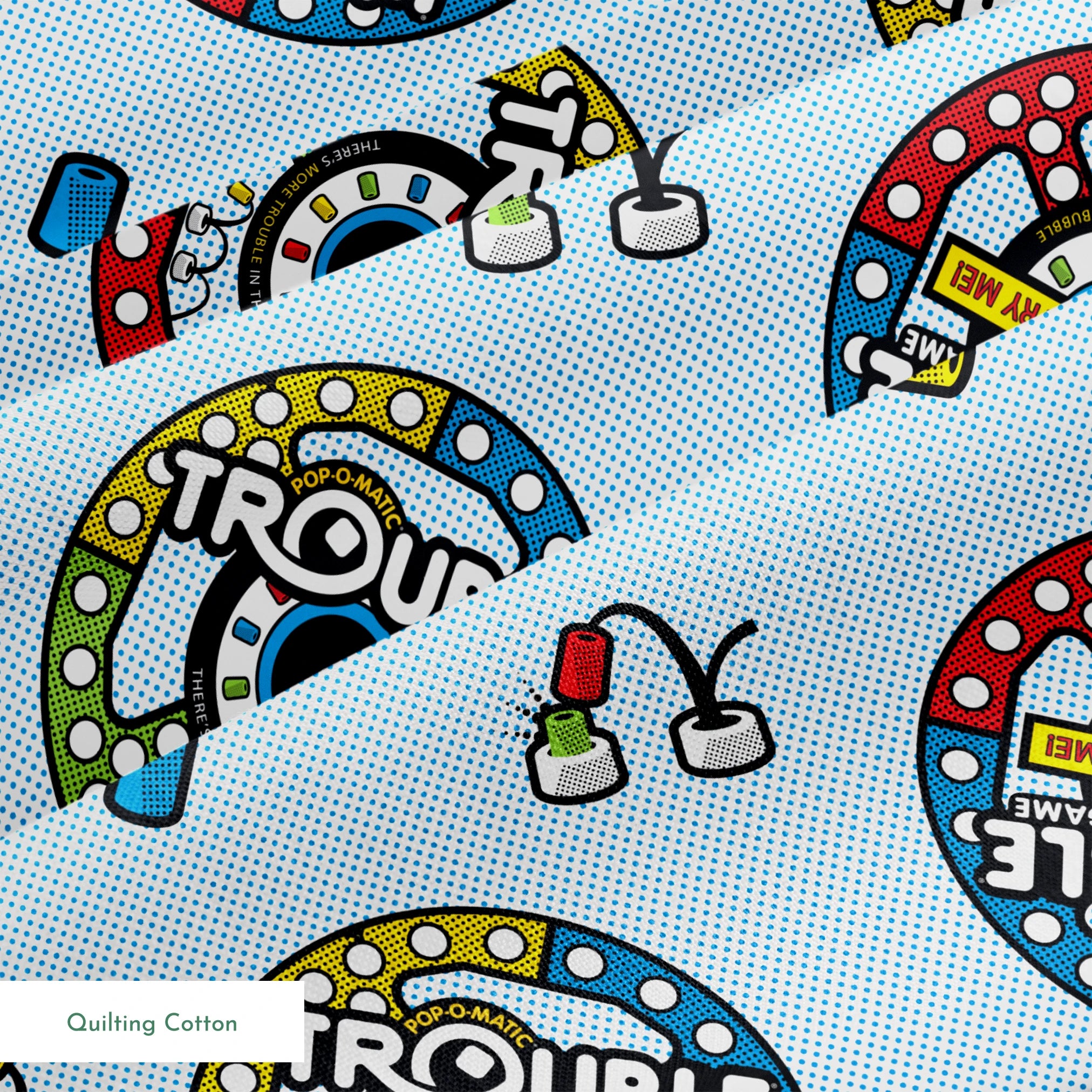 Hasbro Trouble Toss on Blue Fabric