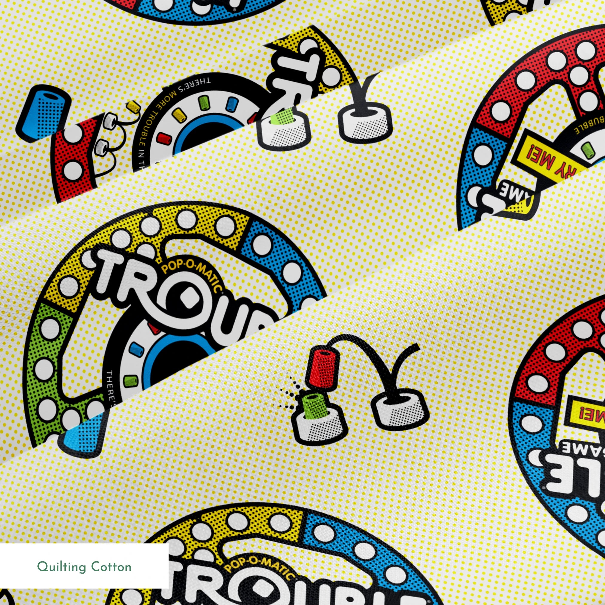 Hasbro Trouble Toss on Yellow Fabric