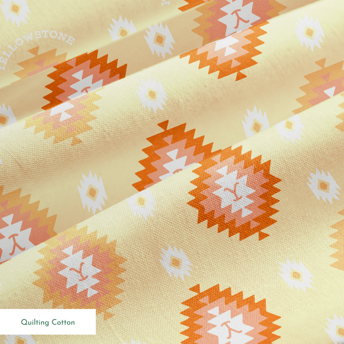 Paramount Yellowstone Tribal Medallions on Sun Yellow Fabric