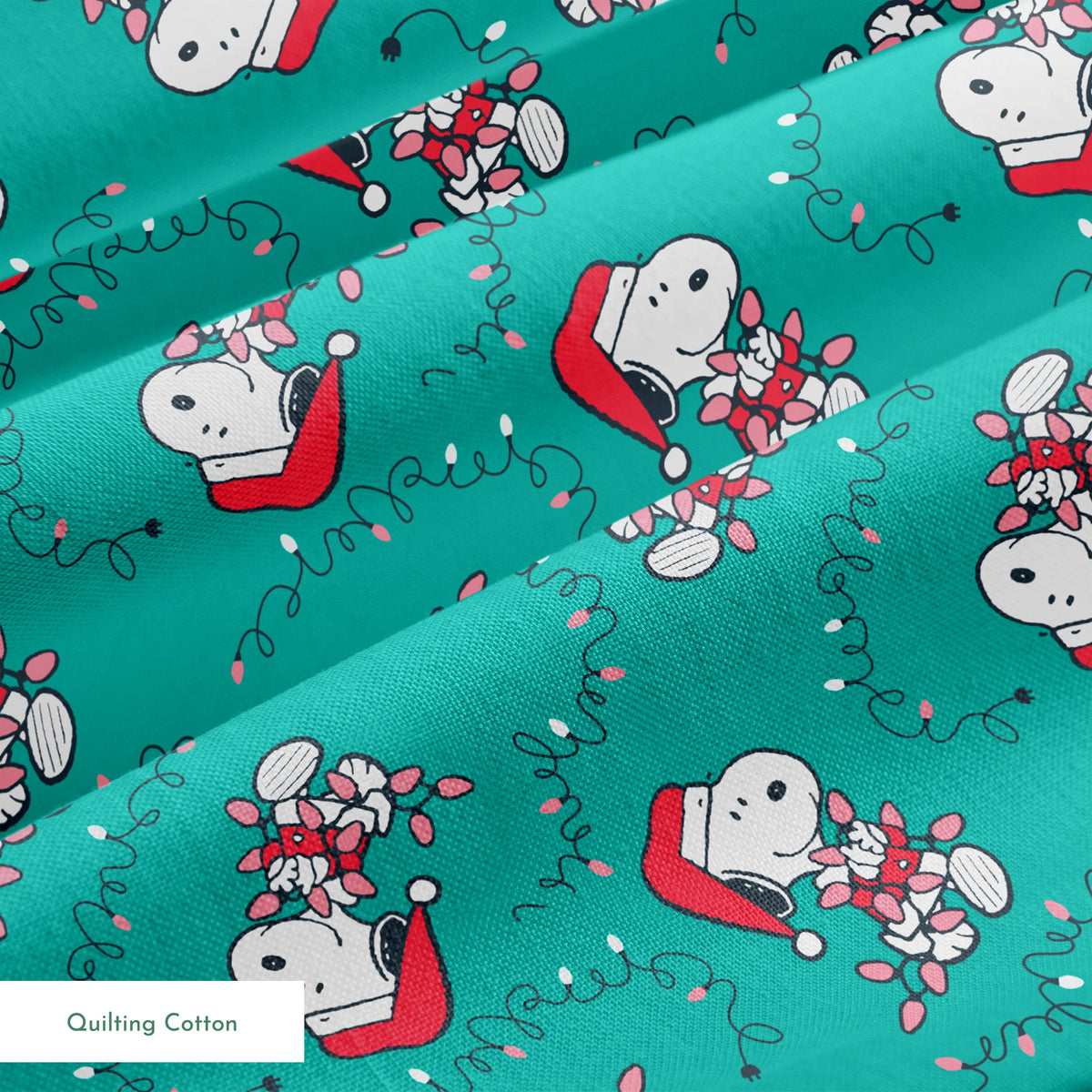 Peanuts Snoopy Holiday Lights Hug Fabric