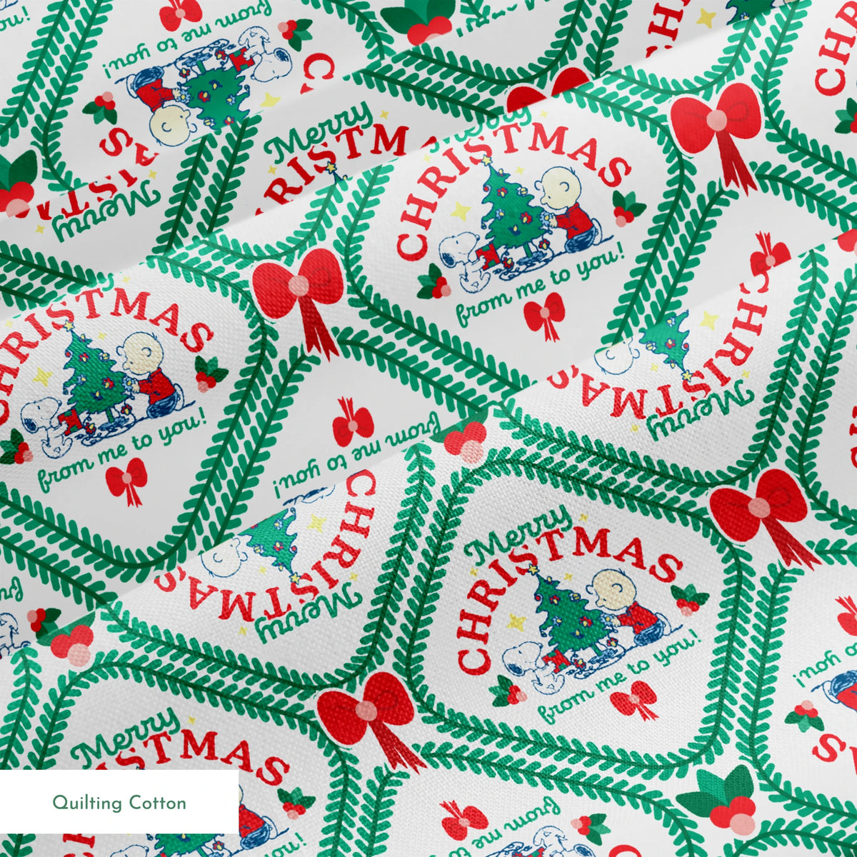 Peanuts Merry Christmas from Me to You Fabric