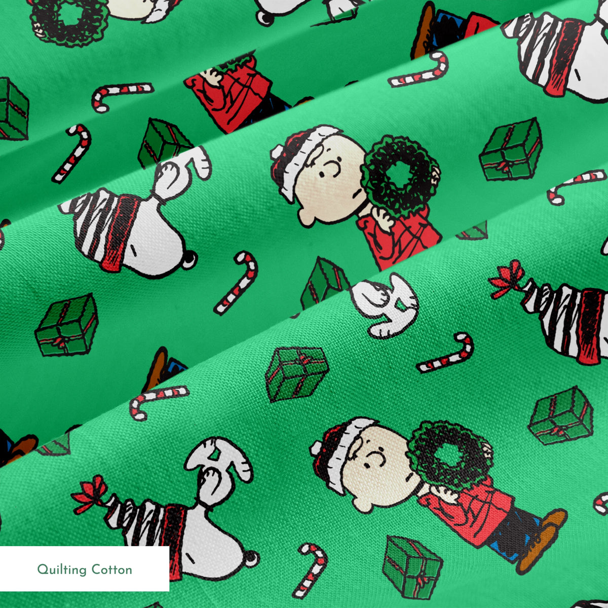 Peanuts Presents & Candy Canes Fabric