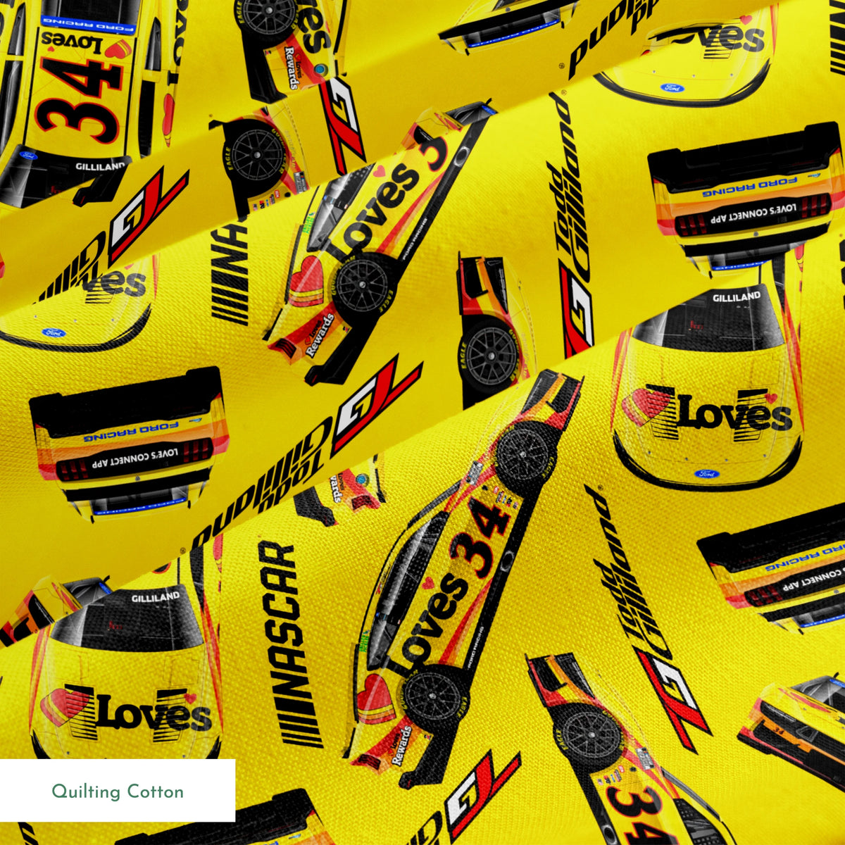 NASCAR® Todd Gilliand Toss on Yellow Fabric