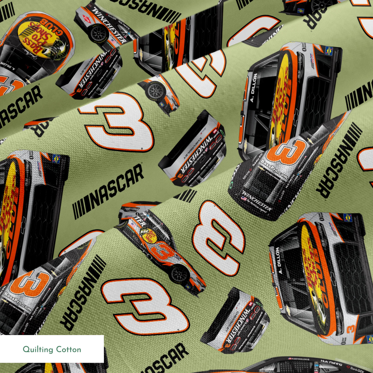 NASCAR® Austin Dillon Toss on Green Fabric