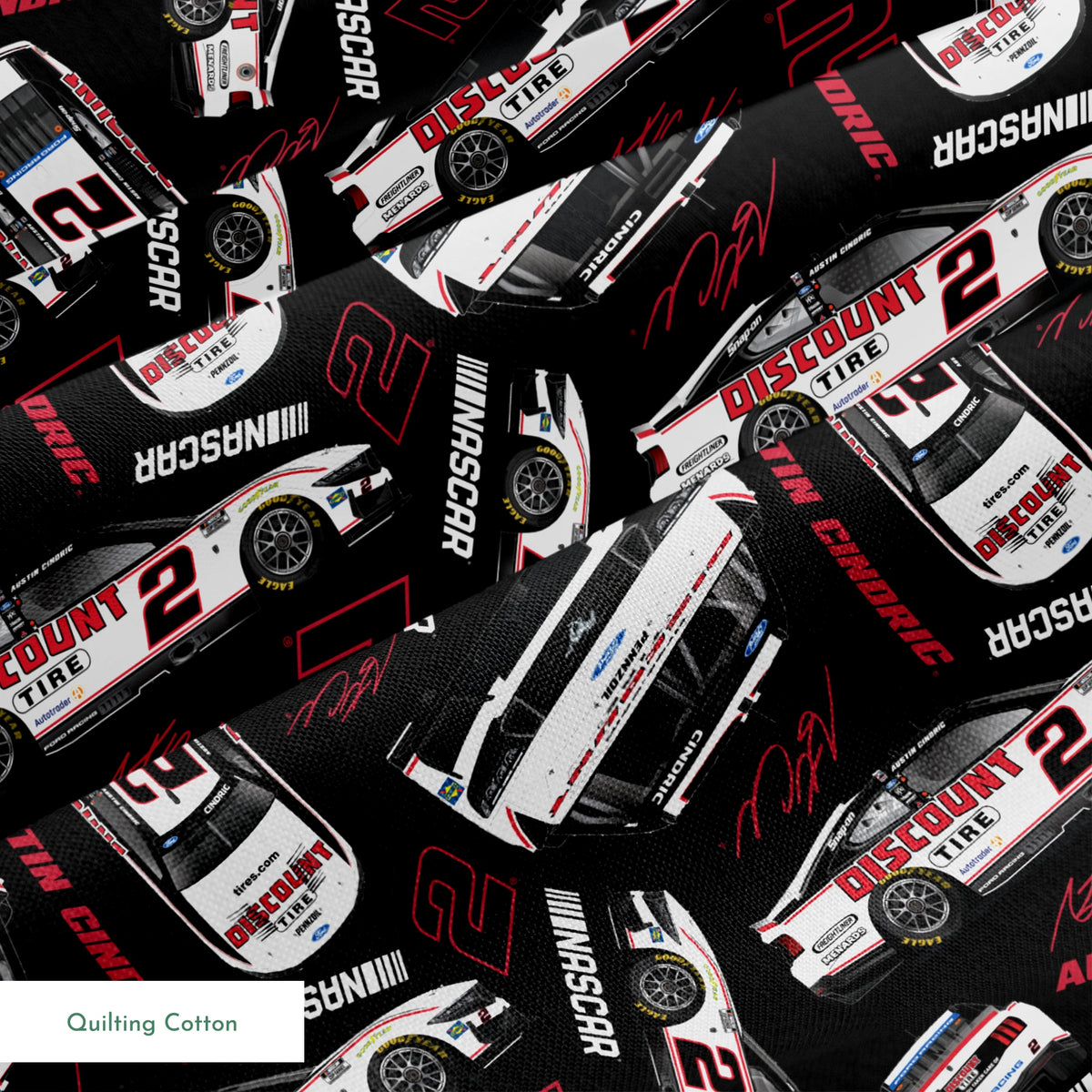 NASCAR® Austin Cindric Toss on Black Fabric