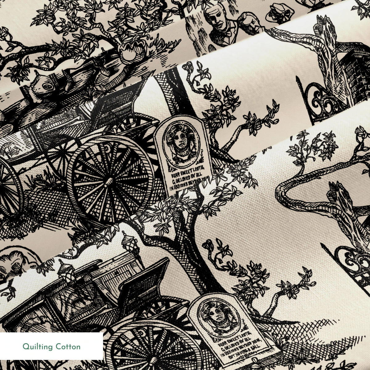 Disney Haunted Mansion Vintage Countryside Fabric