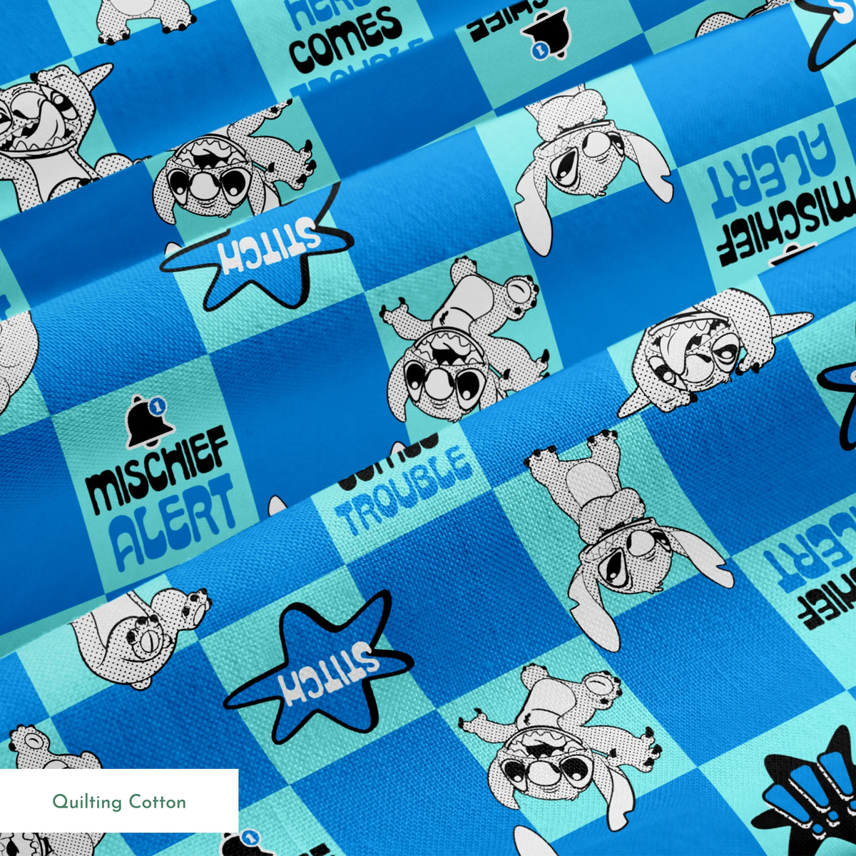Disney Stitch Mischief Alert Fabric