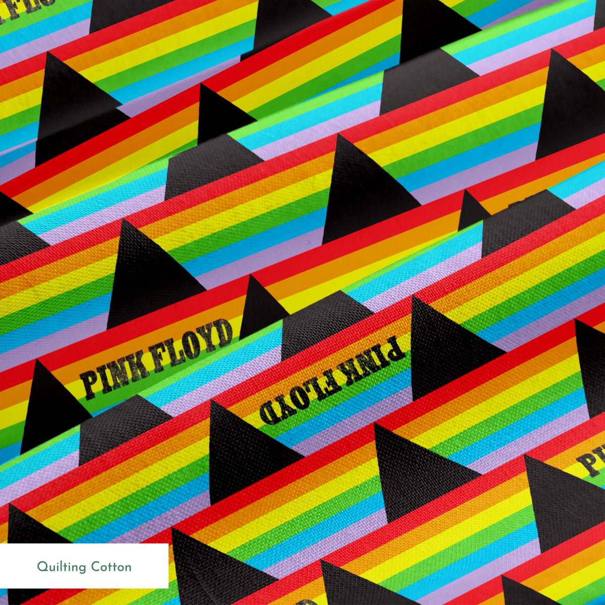 Pink Floyd Dark Side Rainbows Fabric
