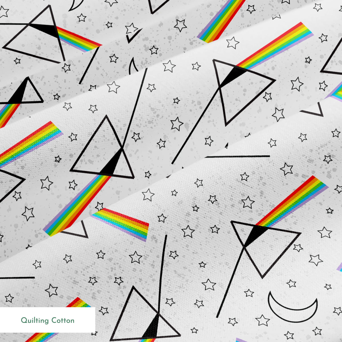 Pink Floyd Dark Side on White Fabric