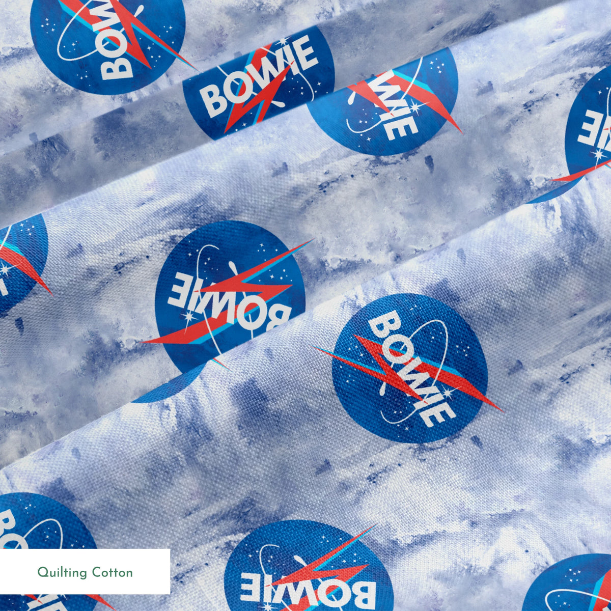 David Bowie Starman Toss on Tie-dye Fabric
