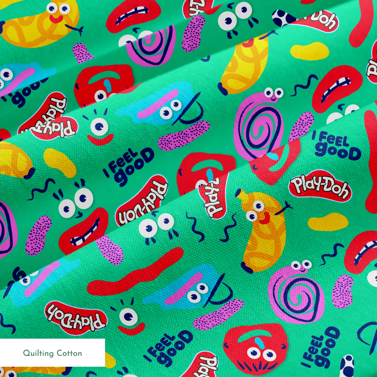 Hasbro Play-Doh Sensory Creatures on Green Fabric