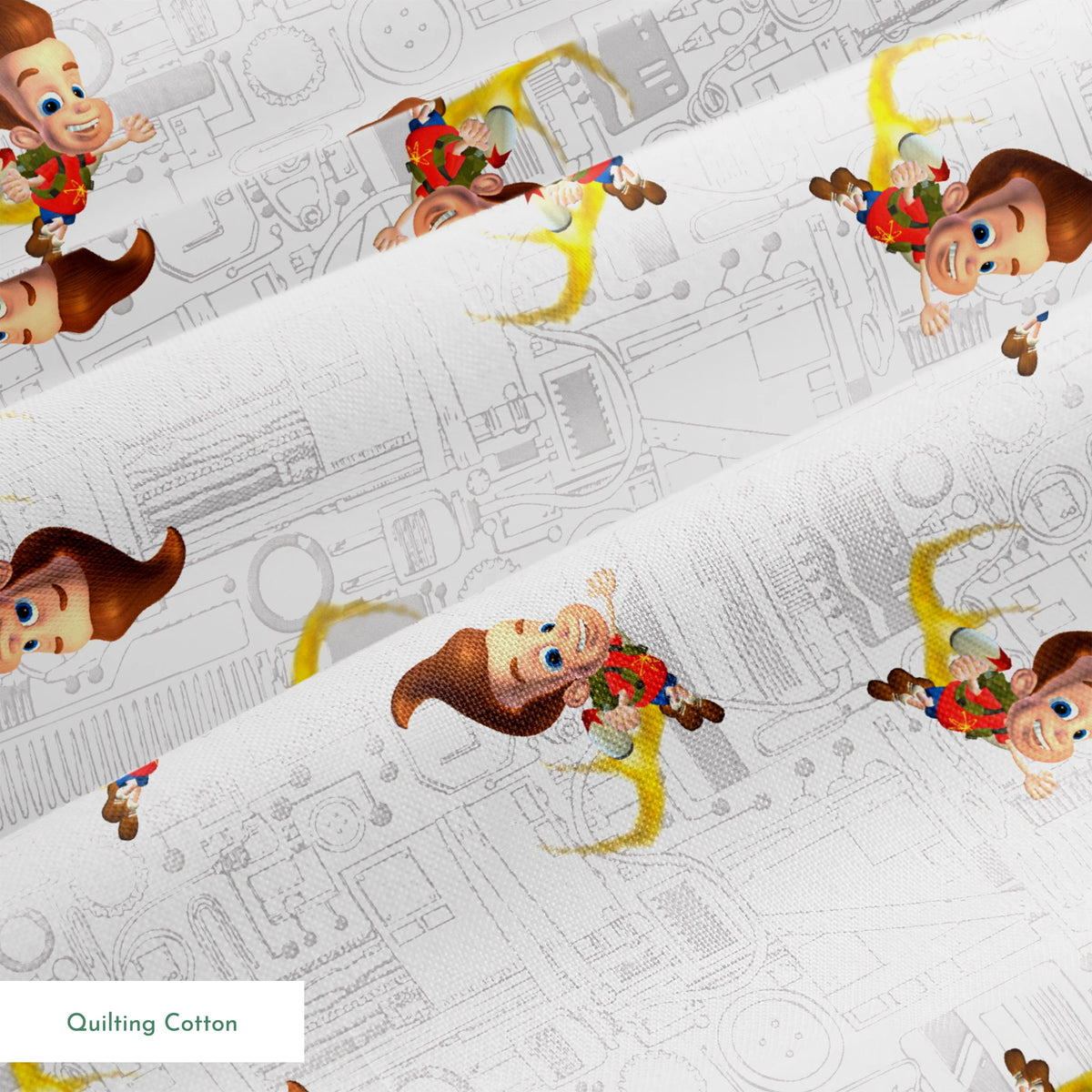 Paramount Jimmy Neutron Circuit Jet Pack on White Fabric