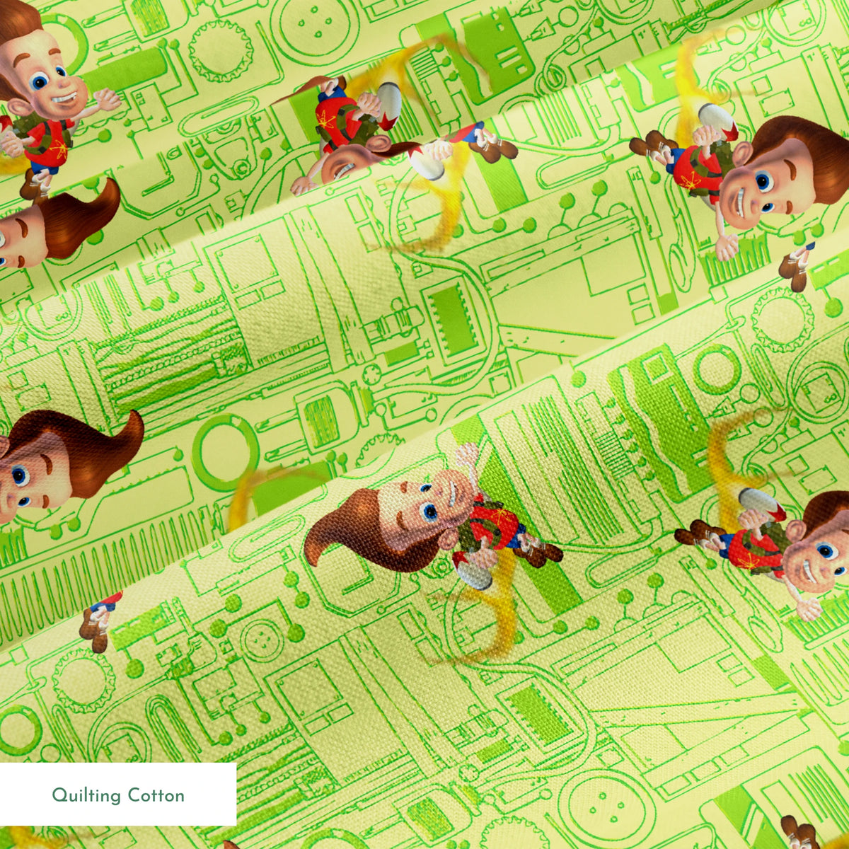Paramount Jimmy Neutron Circuit Jet Pack on Green Fabric