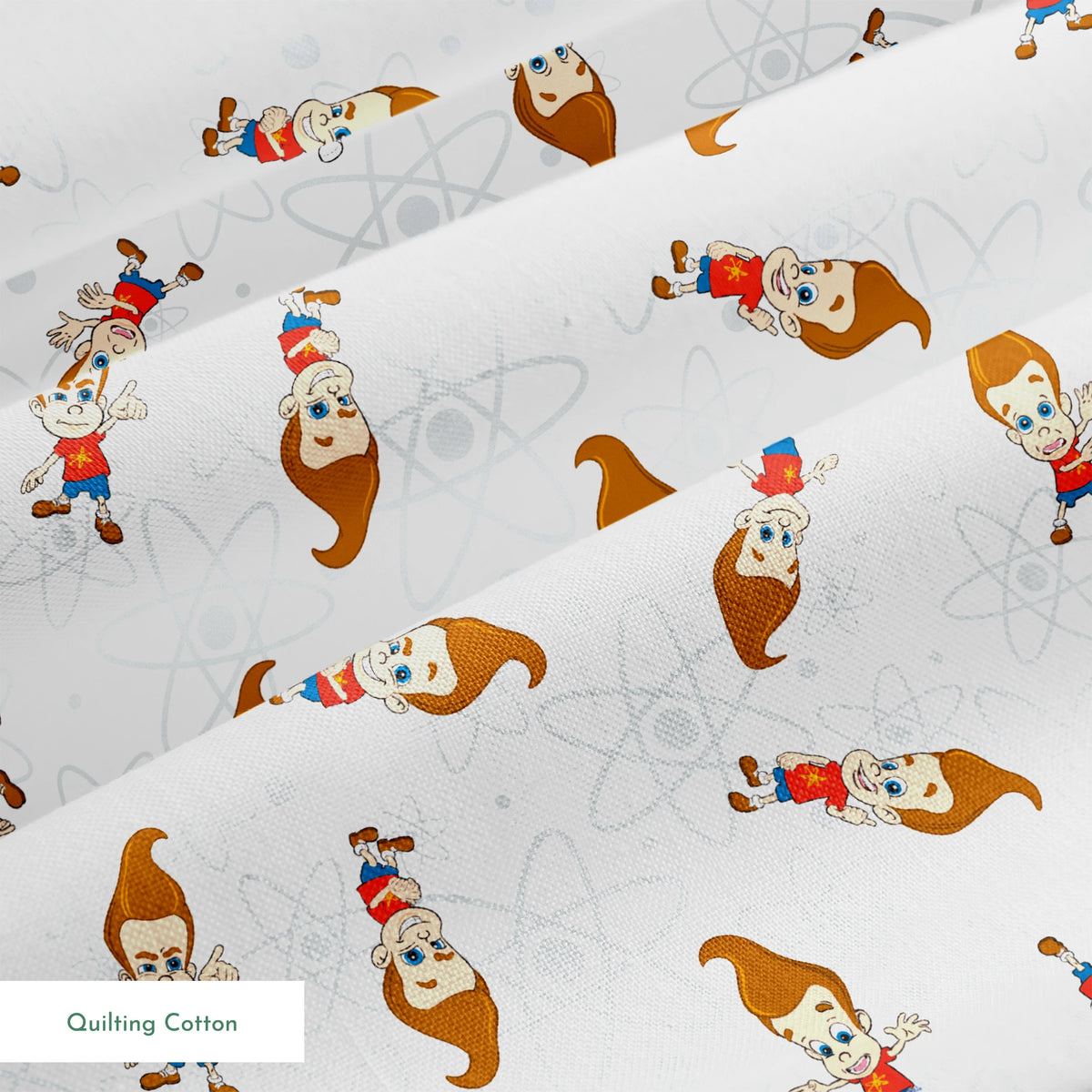 Paramount Jimmy Neutron Atomic Boy Genius on White Fabric