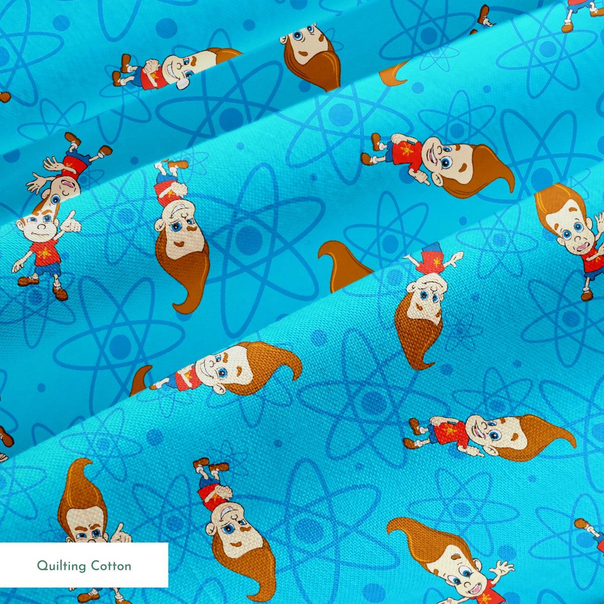 Paramount Jimmy Neutron Atomic Boy Genius on Blue Fabric