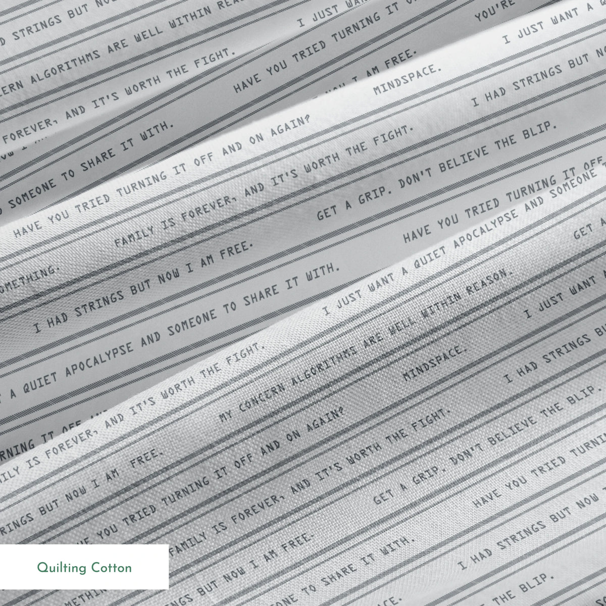 Marvel VisionQuest Iconic Quotes on Horizontal Lines Fabric