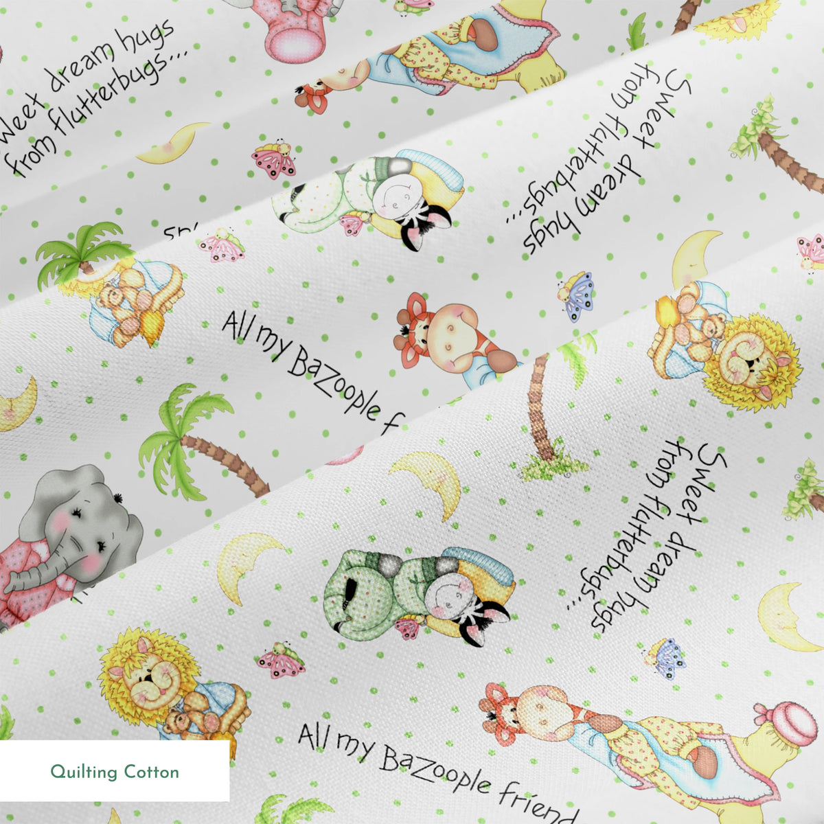 Vicki Schreiner BaZooples Safari Bedtime Friends Fabric