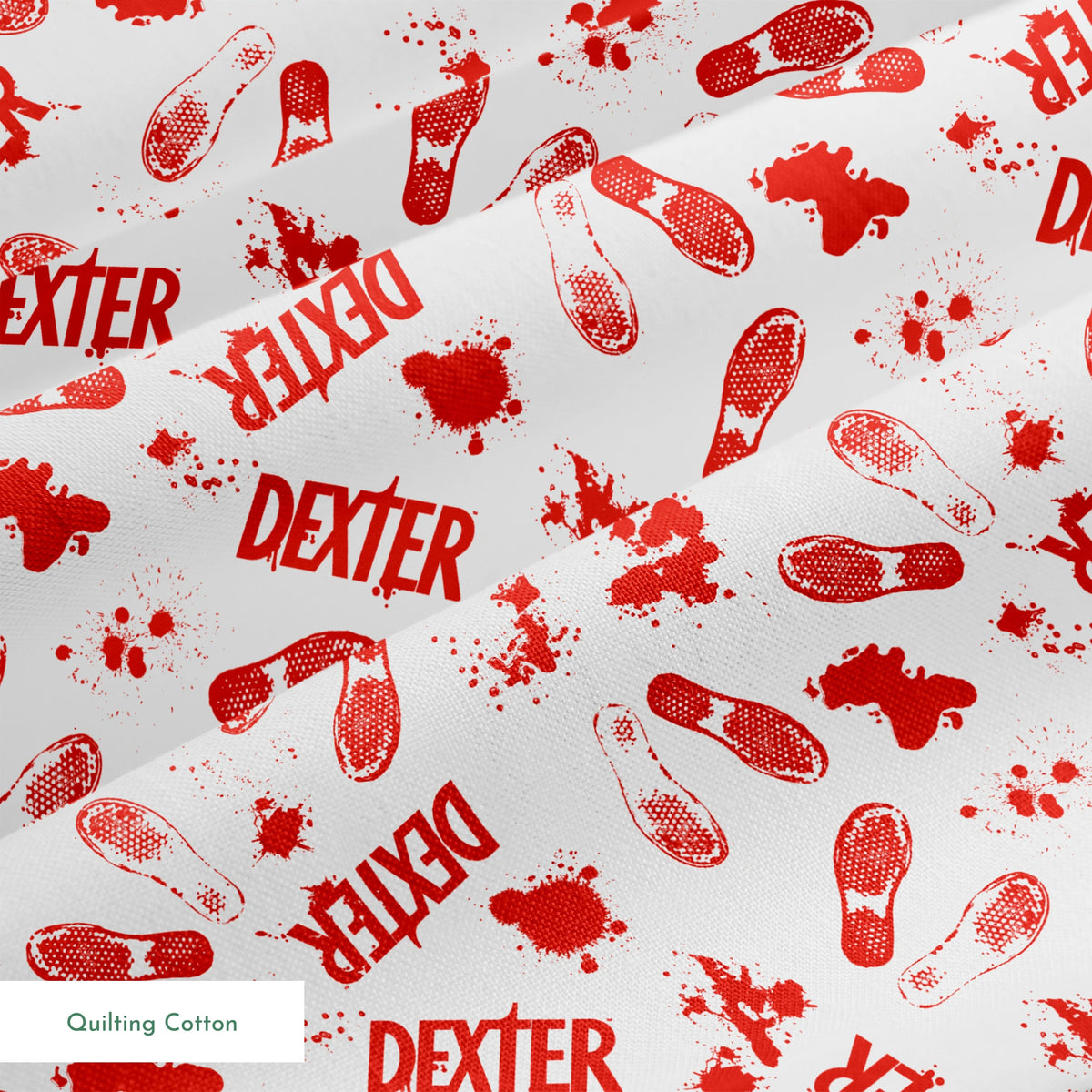 Showtime Dexter Blood Splatter on White Fabric