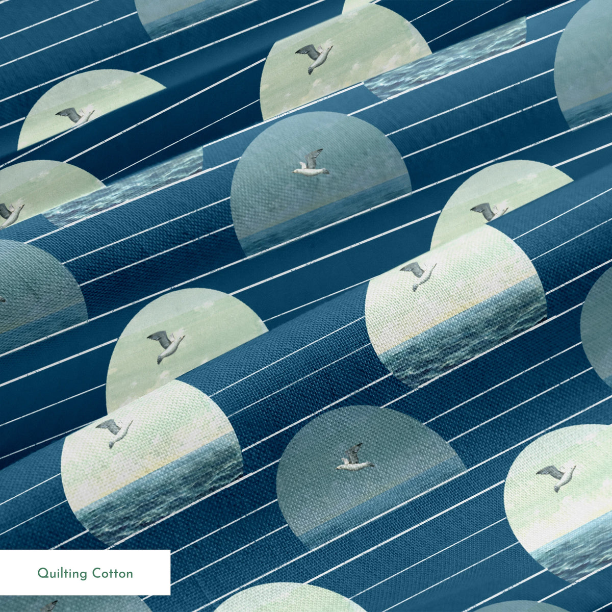 Danielle Murray Seagull Coastal Stripes Fabric