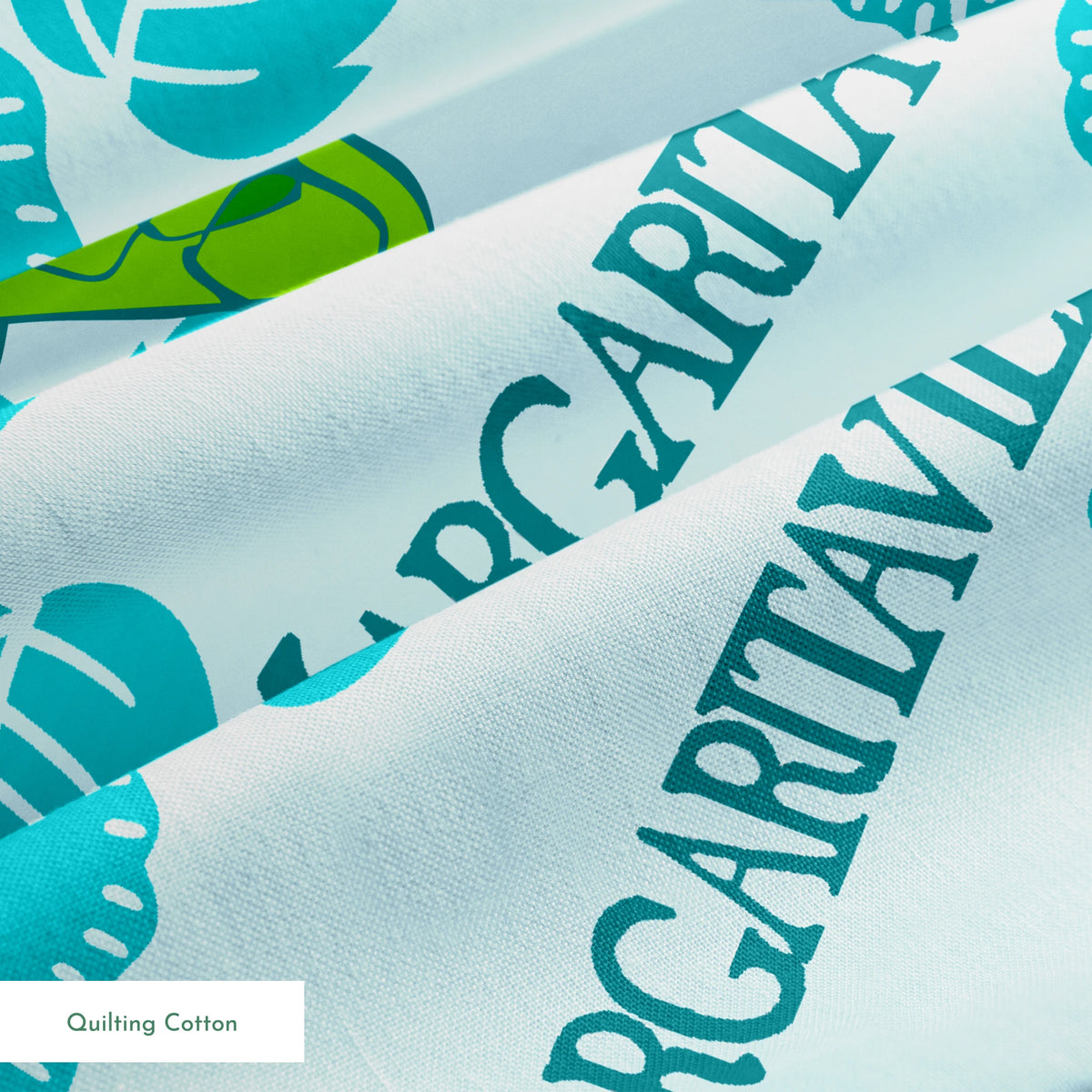 Margaritaville Tropical Floral on Blue Fabric