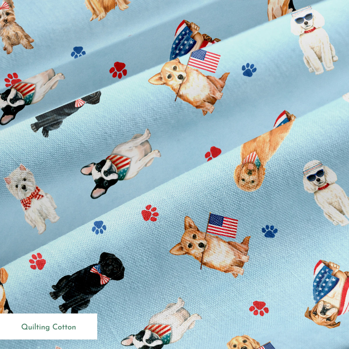 Danielle Murray Patriotic Pups Toss Fabric