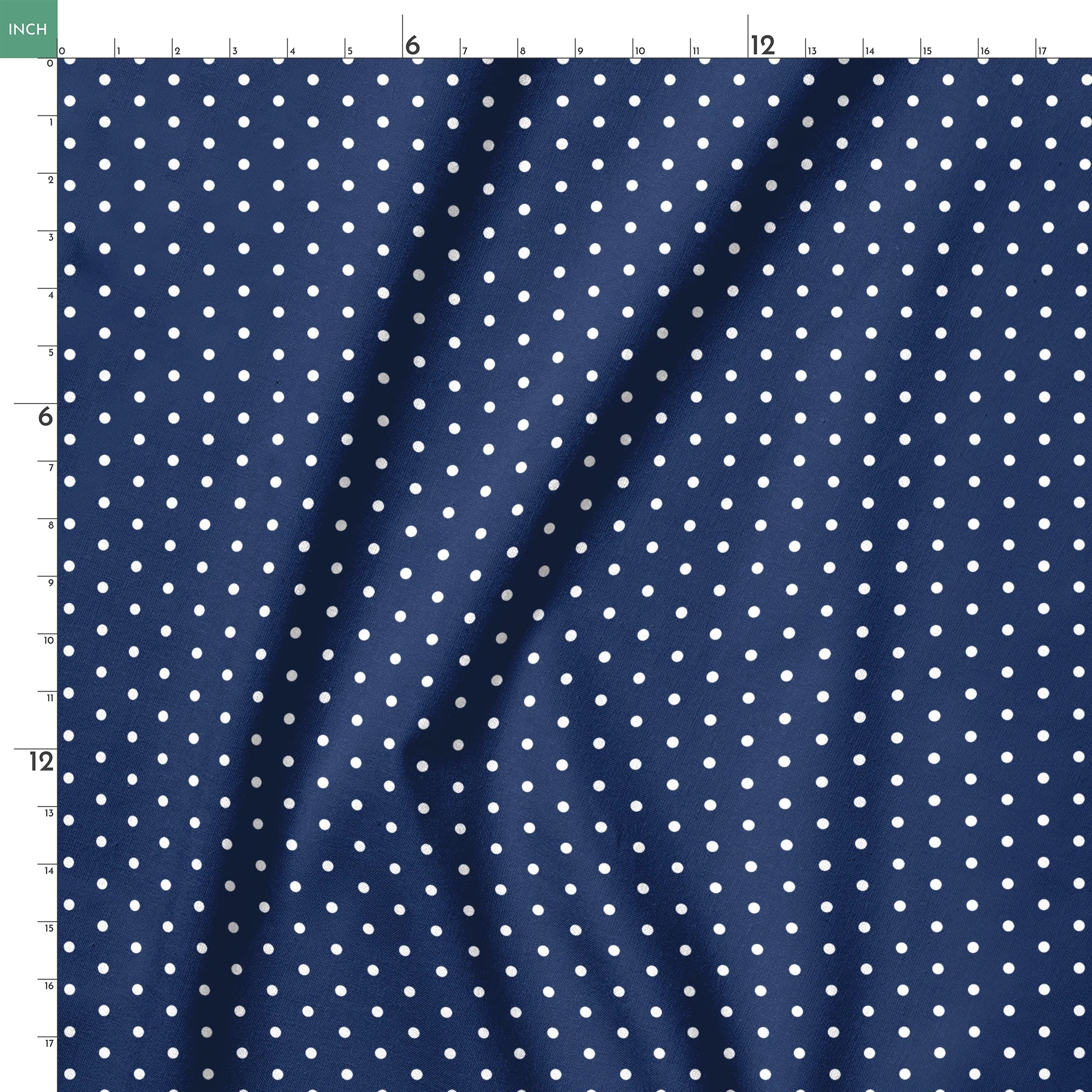 Two white circles on navy blue background springs ruler 18x18