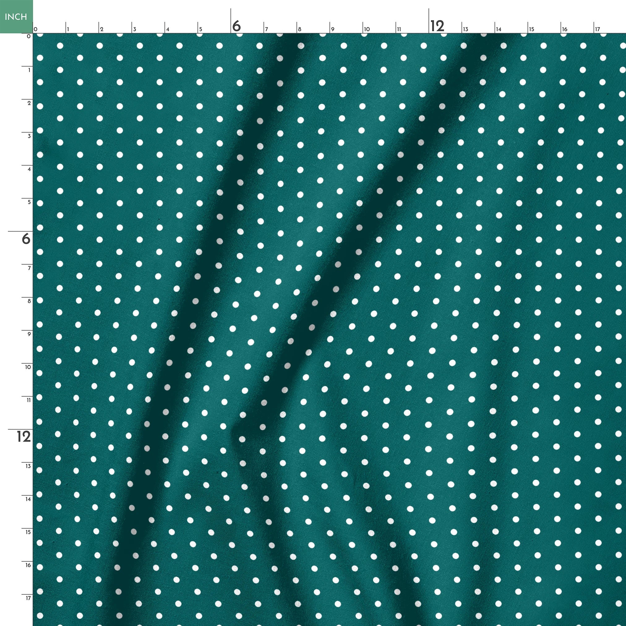 White circles on a dark teal background springs ruler 18x18