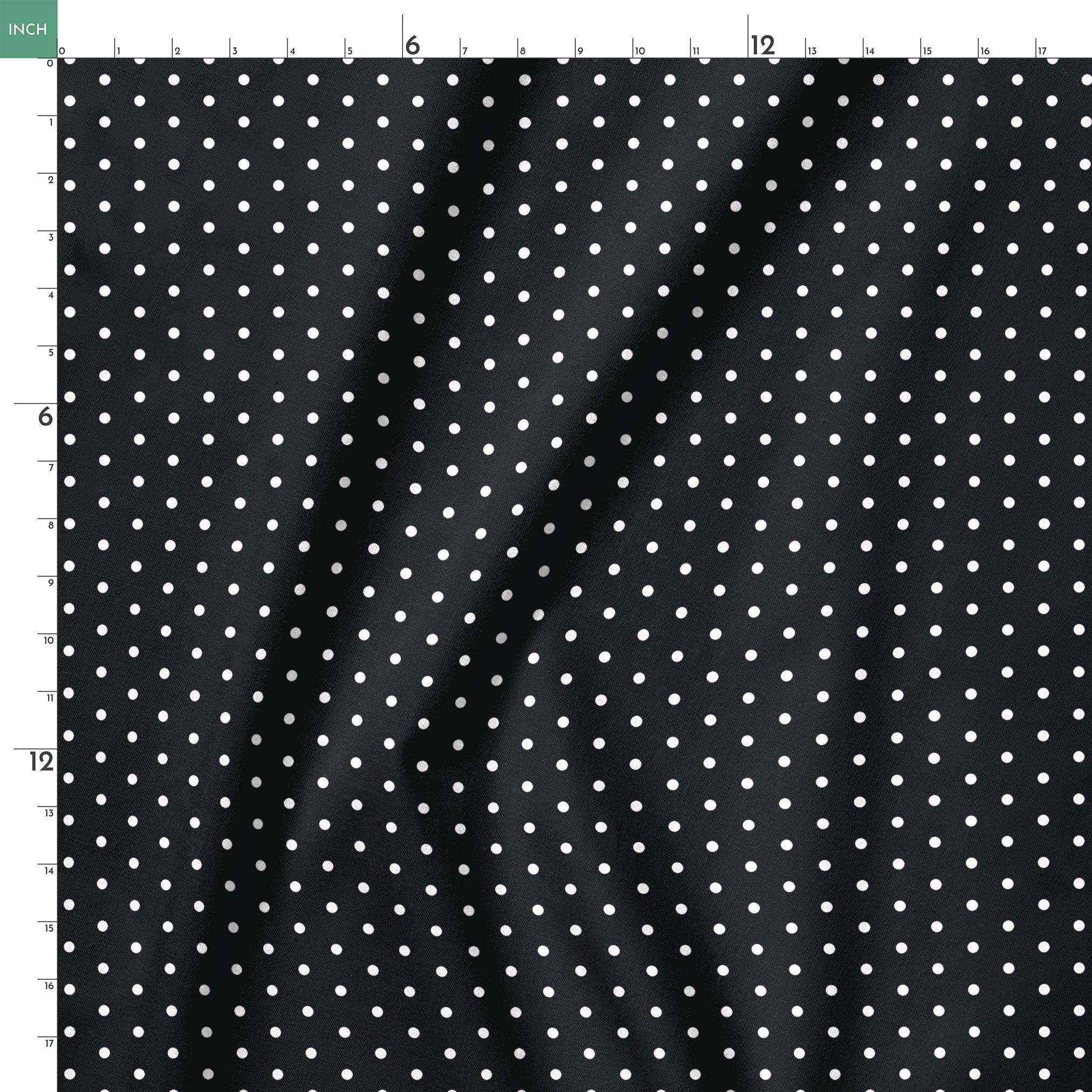 White circular dots on a black background springs ruler 18x18