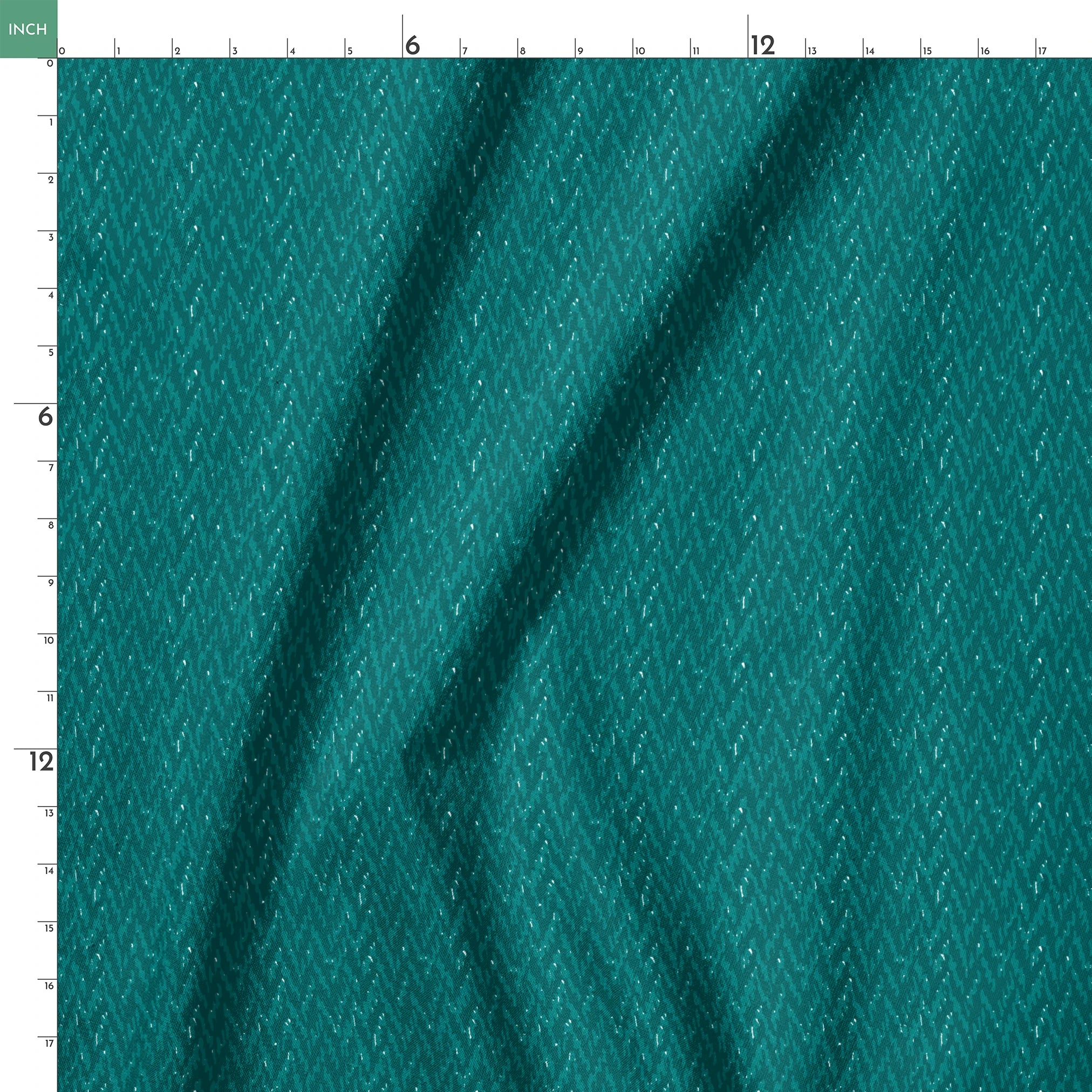 Teal textured surface with wavy vertical pattern and subtle light reflections springs ruler 18x18