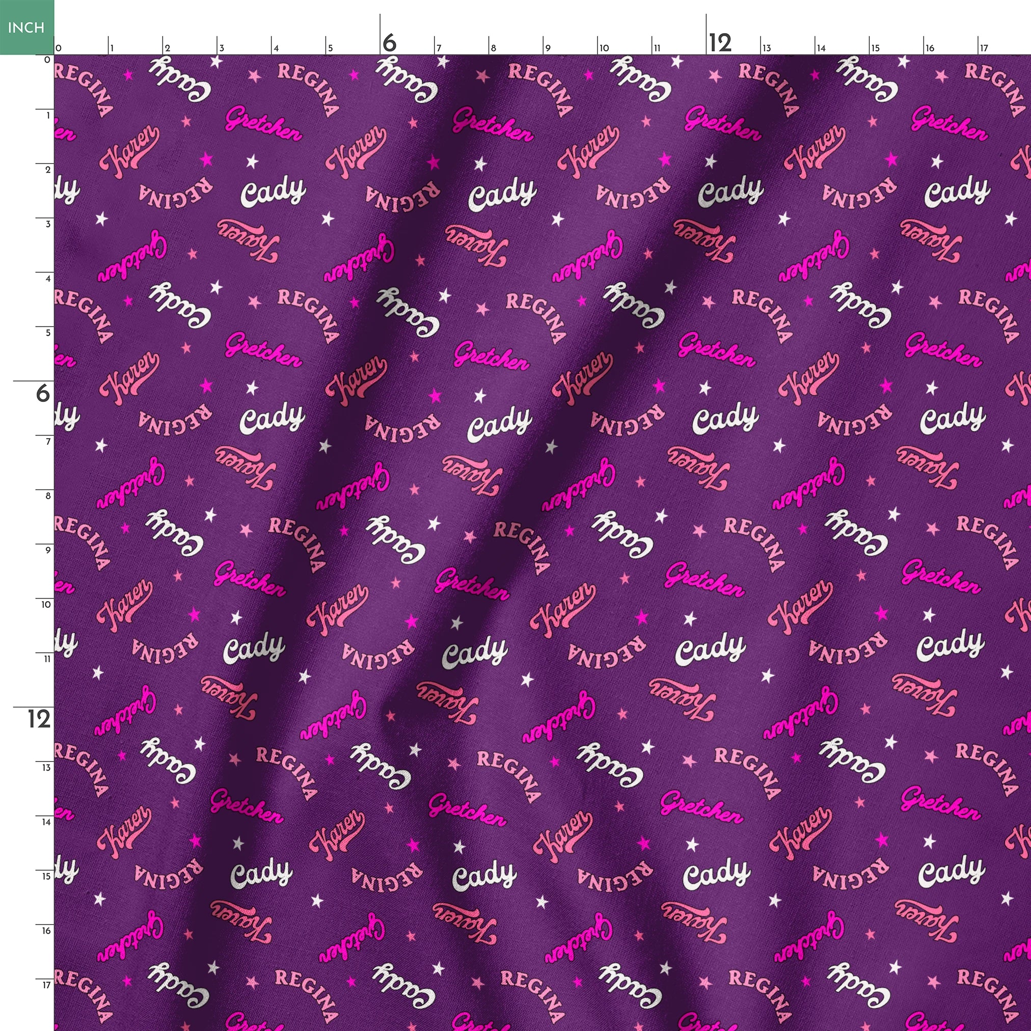 Paramount Mean Girls Plastics Name Toss on Purple Fabric