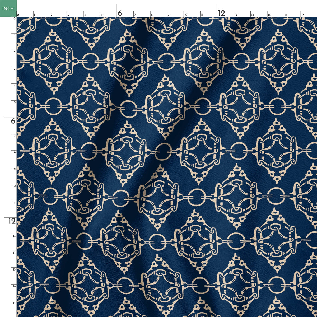 Trevi on Navy Fabric