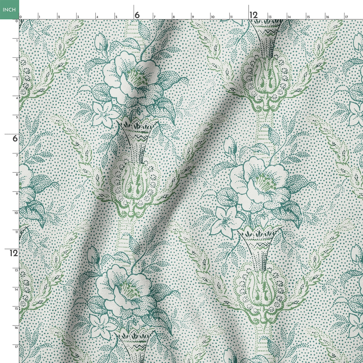 Rina on Silver Sage Fabric