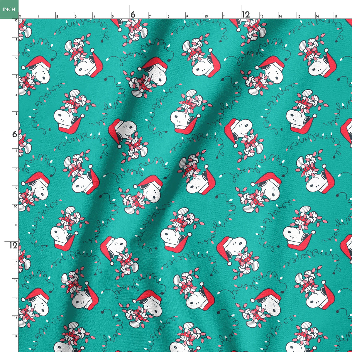 Peanuts Snoopy Holiday Lights Hug Fabric