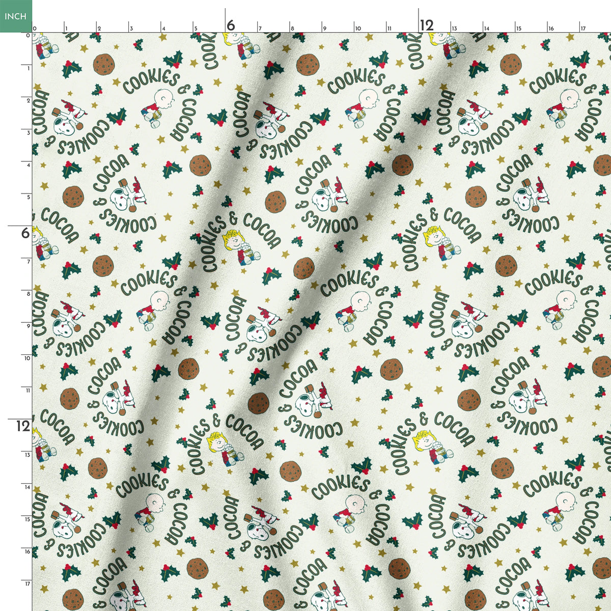 Peanuts Christmas Cookies & Cocoa Fabric