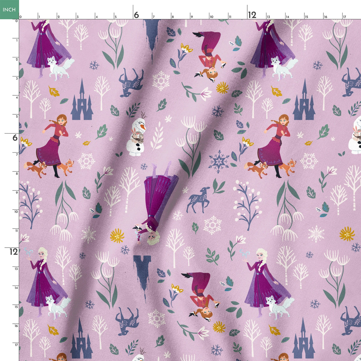 Disney Frozen Winter Adventure on Purple Fabric
