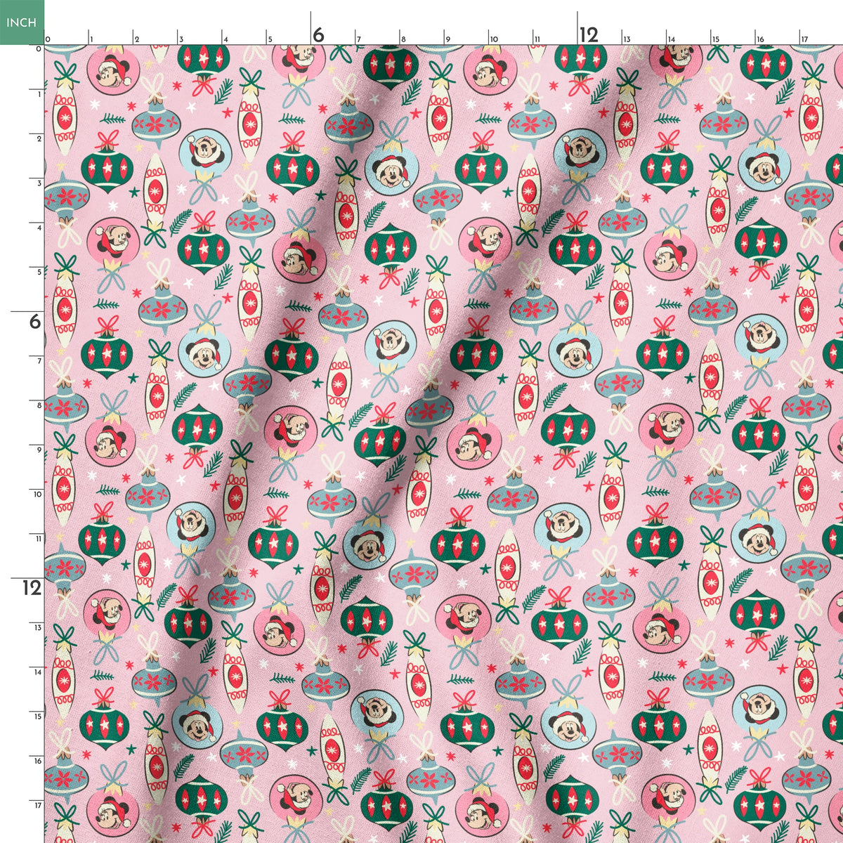 Disney Mickey Mouse and Minnie Mouse Retro Ornaments Fabric