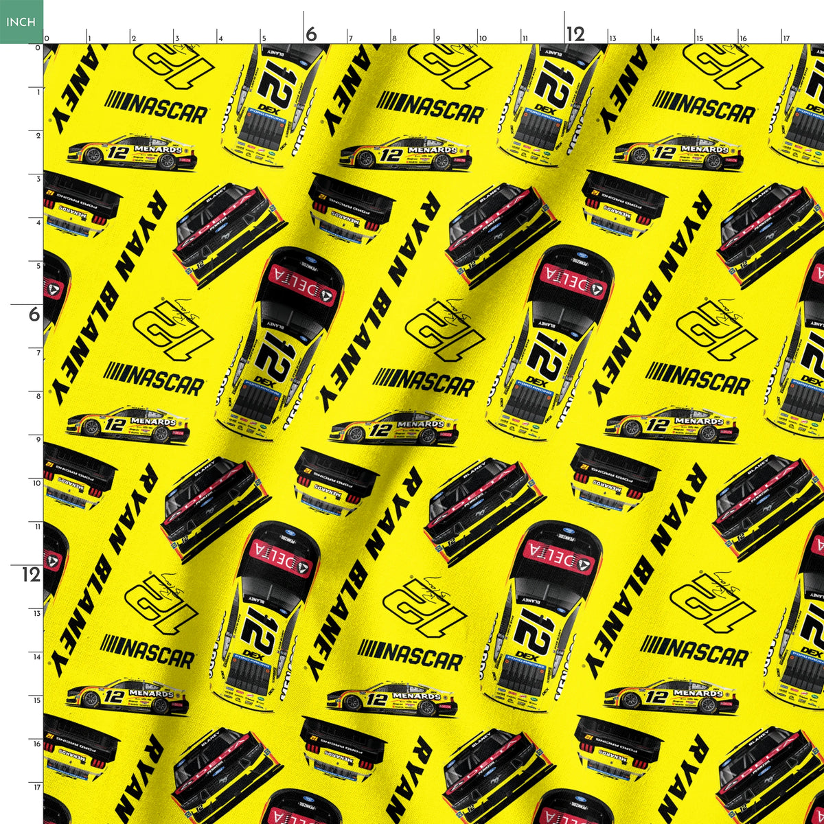 NASCAR® Ryan Blaney Toss on Yellow Fabric