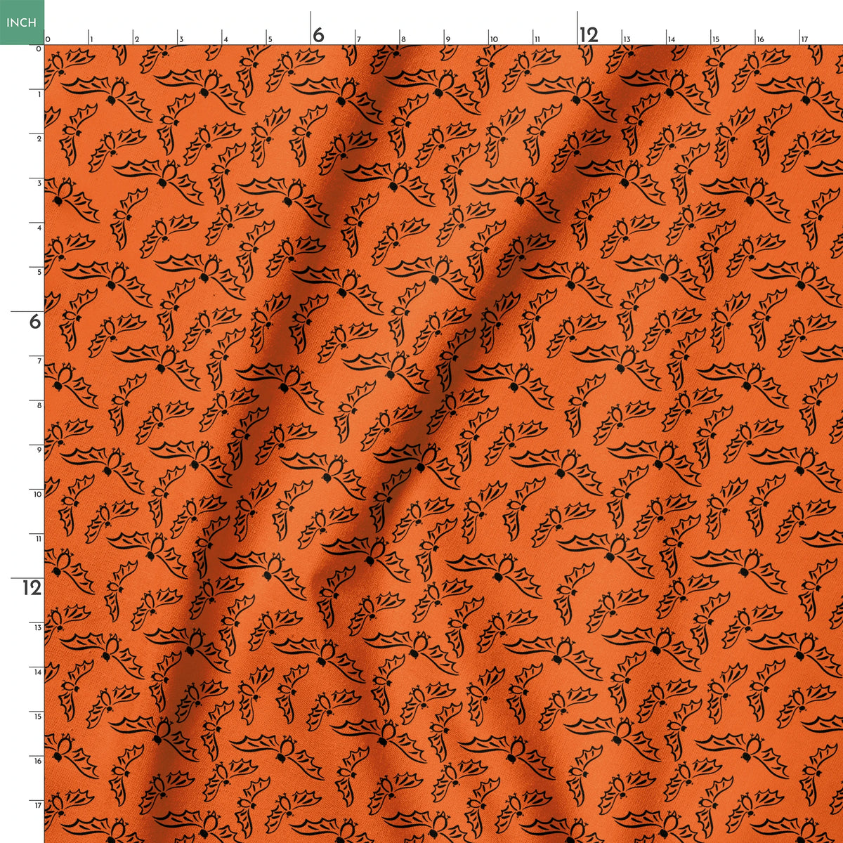 Flying Bats on Red Warty Fabric